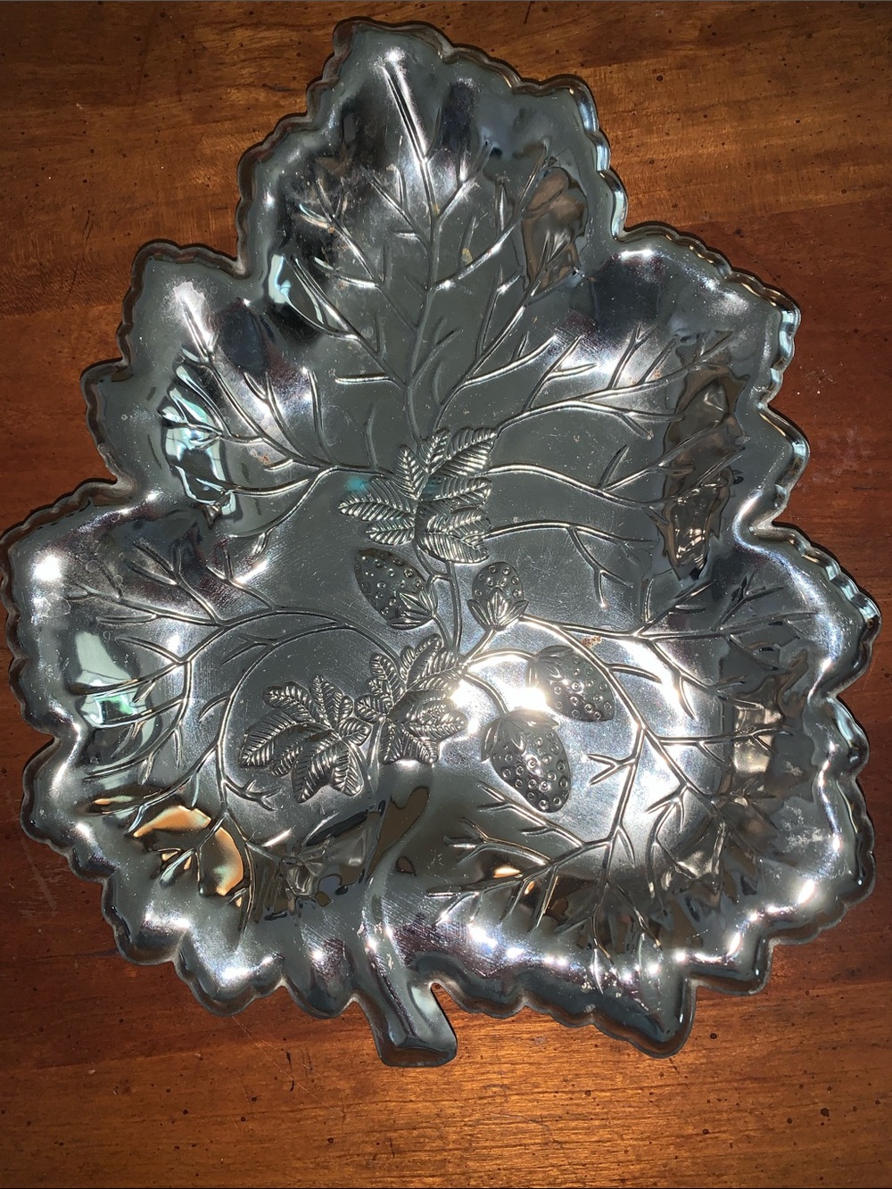 Strawberry Embossed Silver Dish